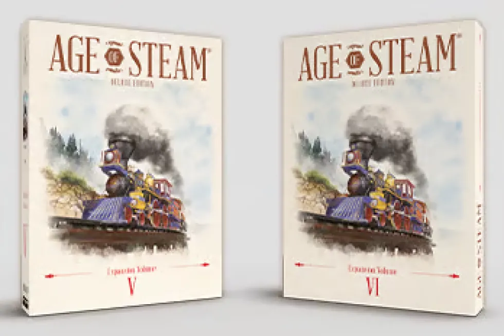 Age of Steam Deluxe: Expansion Volume V + VI + promo boards
