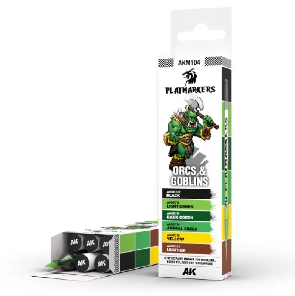 AK Interactive Playmarkers - Orcs & Goblins 6 szt.