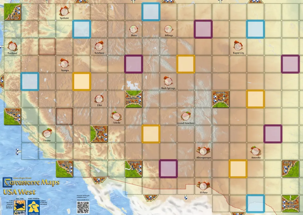 Carcassonne: Mapa zachodnich USA (West USA)