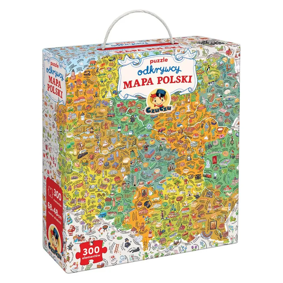 CzuCzu: Puzzle Odkrywcy 300 - Mapa Polski 7+