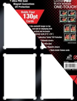 Ekspozytor magnetyczny Ultra-Pro: Ramka na 4 karty - Czarna (UV One-Touch 130PT)