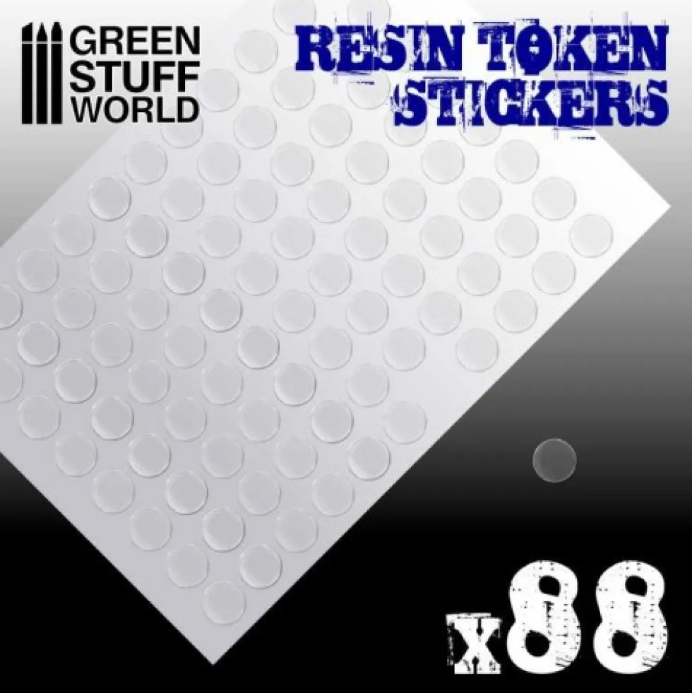 Green Stuff World: Arkusz z epoksydowymi naklejkami na żetony, kopuły 15 mm (88 sztuk)