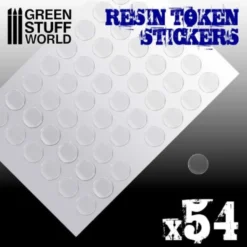 Green Stuff World: Arkusz z epoksydowymi naklejkami na żetony, kopuły 20 mm (54 sztuk)