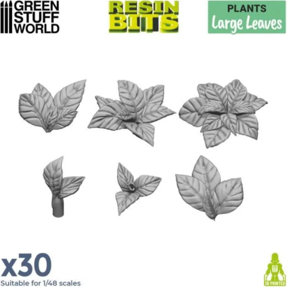 Green Stuff World: Duże liście (30 elementów)