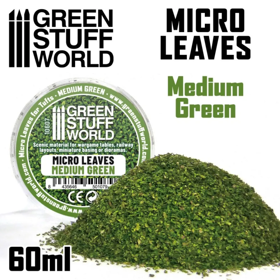 Green Stuff World: Posypka modelarska - Miniaturowe liście - Medium green mix