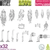 Green Stuff World: Special Effects - Strumienie wody (32 elementy)
