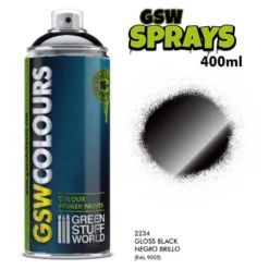 Green Stuff World: Spray Primer Colour Gloss Black (400ml)