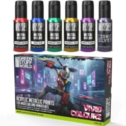 Green Stuff World: Vivid Metallic Paints Set 6x17ml