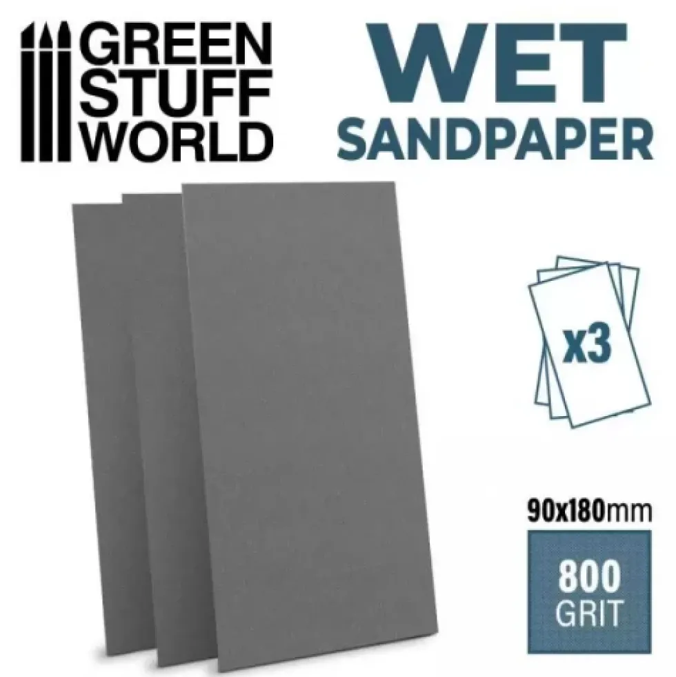 Green Stuff World: Wodny papier ścierny 800 - 3 szt. (WET Sandpaper)