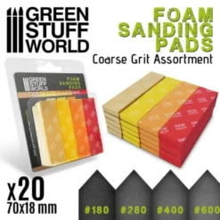 Green Stuff World: Zestaw gąbek szlifierskich 180-600 (Foam Sanding Pads)