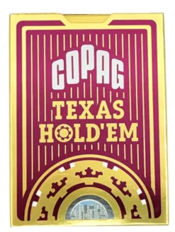 Karty do gry: Copag Texas Hold'em Poker gold Jumbo Index - czerwone