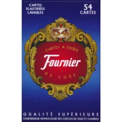 Karty do gry Fournier: 54 Belote Deluxe Bridge - niebieskie