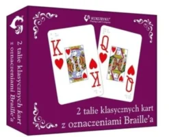 Karty do gry klasyczne ze znakami Braille'a