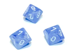 Kości Chessex - kostka k10 Borealis Sky Blue/white - Luminary (świecące w ciemnościach)
