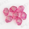 Kości Chessex - kostka k10 Borealis Pink/silver (święcące w ciemnościach)