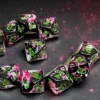 Kości Chessex - kostka k10 Brush Paintball/green