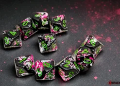 Kości Chessex - kostka k10 Brush Paintball/green