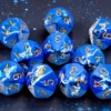 Kości Chessex - kostka k10 Brush Wavebreak/gold