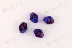 Kości Chessex - kostka k10 Gemini Blue-Purple/gold