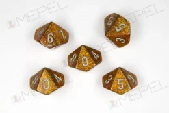 Kości Chessex - kostka k10 Glitter Gold/silver