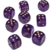 Kości Chessex - kostka k6 12mm Borealis Royal Purple/gold (święcące w ciemnościach)