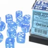 Kości Chessex - kostka k6 16mm Borealis Sky Blue/white - Luminary (świecące w ciemnościach)