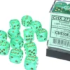 Kości Chessex - kostka k6 16mm Borealis Light Green/gold - Luminary (świecące w ciemnościach)
