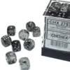 Kości Chessex - kostka k6 12mm Borealis Light Smoke/silver - Luminary (świecące w ciemnościach)
