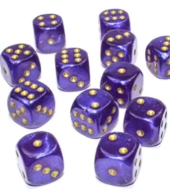 Kości Chessex - kostka k6 16mm Borealis Royal Purple/gold (święcące w ciemnościach)