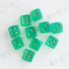 Kości Chessex - kostka k6 12mm Borealis Light Green/gold (święcące w ciemnościach)