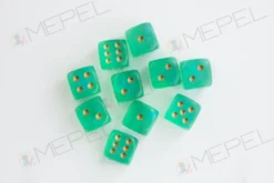 Kości Chessex - kostka k6 12mm Borealis Light Green/gold (święcące w ciemnościach)