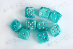 Kości Chessex - kostka k6 12mm Cirrus Aqua/silver