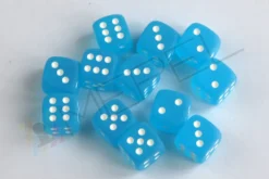 Kości Chessex - kostka k6 12mm Frosted Caribbean Blue/white