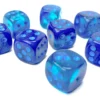 Kości Chessex - kostka k6 12mm Gemini Blue-Blue/light blue Luminary (świecące w ciemnościach)