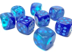 Kości Chessex - kostka k6 12mm Gemini Blue-Blue/light blue Luminary (świecące w ciemnościach)