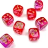 Kości Chessex - kostka k6 12mm Gemini Translucent Red-Violet/gold