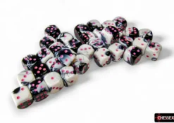 Kości Chessex - kostka k6 12mm Gemini Black-White/pink