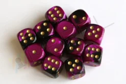 Kości Chessex - kostka k6 16mm Gemini Black-Purple/gold