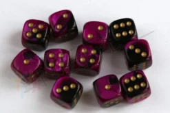 Kości Chessex - kostka k6 12mm Gemini Black-Purple/gold