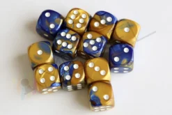 Kości Chessex - kostka k6 16mm Gemini Blue-Gold/white