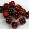 Kości Chessex - kostka k6 12mm Gemini Black-Red/gold