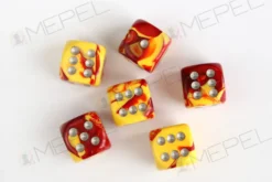 Kości Chessex - kostka k6 12mm Gemini Red-Yellow/silver