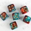 Kości Chessex - kostka k6 16mm Gemini Red-Teal/gold