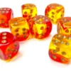 Kości Chessex - kostka k6 12mm Gemini Translucent Red-Yellow/gold