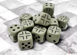 Kości Chessex - kostka k6 16mm - Germany War Opaque Dark Grey/black