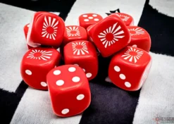 Kości Chessex - kostka k6 16mm - Japan War Opaque Red/white