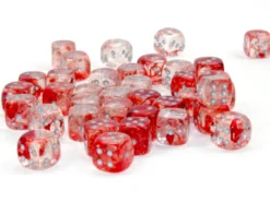 Kości Chessex - kostka k6 12mm Luminary Nebula Red/Silver (świecąca w ciemnościach)