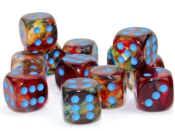 Kości Chessex - kostka k6 16mm Luminary Nebula Oceanic/gold (świecąca w ciemnościach)
