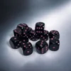 Kości Chessex - kostka k6 16mm - Opaque Black/pink