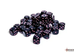 Kości Chessex - kostka k6 12mm - Opaque Black/pink